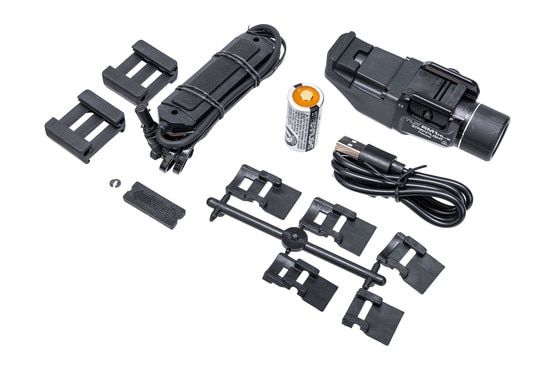 This rechargeable weapon light includes a remote switch.